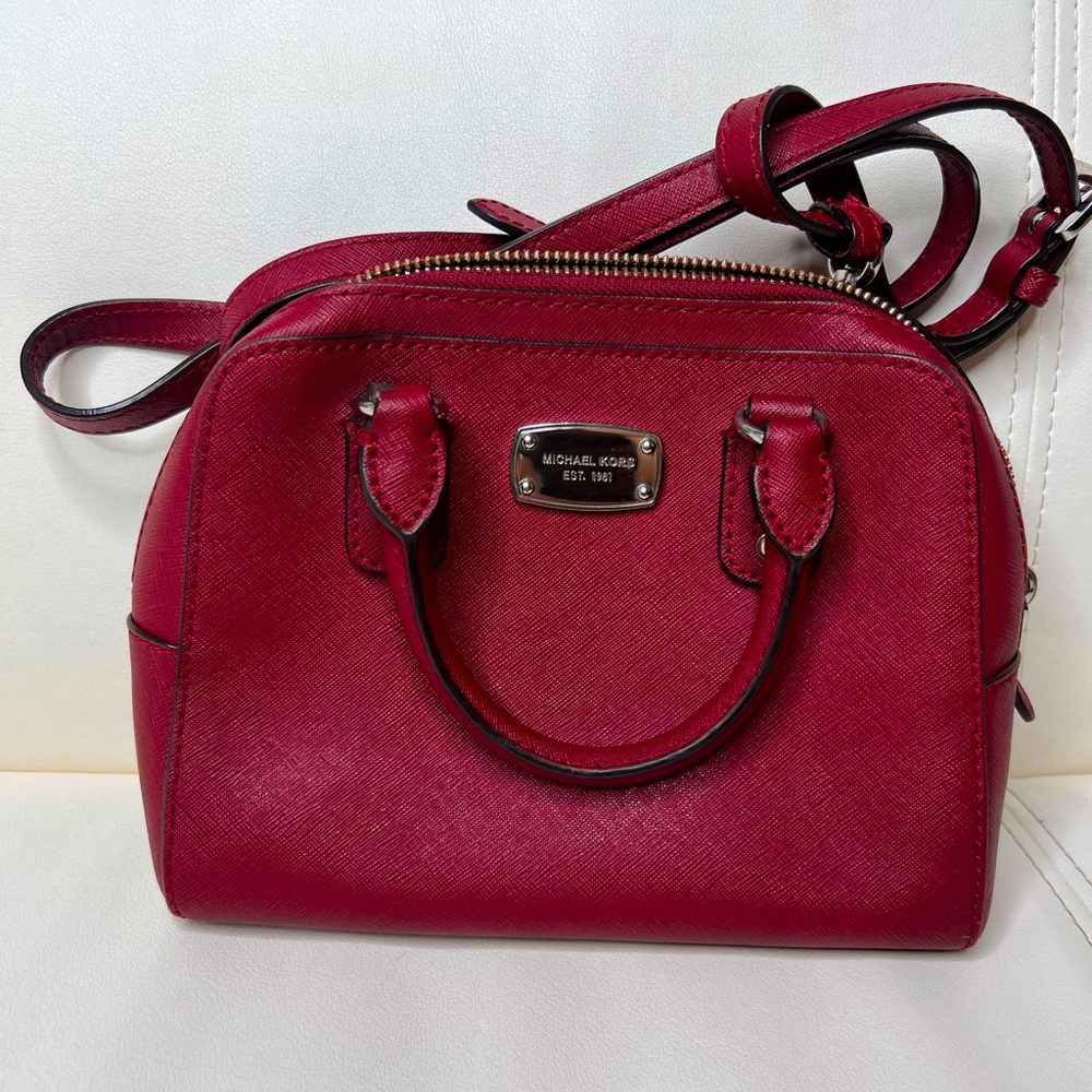 Michael Kors Crossbody Bag Red Color Fashion , Handbag.